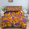 Halloween King Queen Duvet Cover Cartoon Funny Bat Pumpkin Ghost Bedding Collection For Kids Boys Horror 23Pcs Polyester Quilt Cover