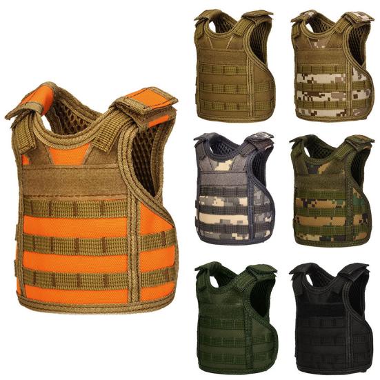 Outdoor Camo Tactical Military Mini Vest Beer Beverage Water Bottle Cup Holder