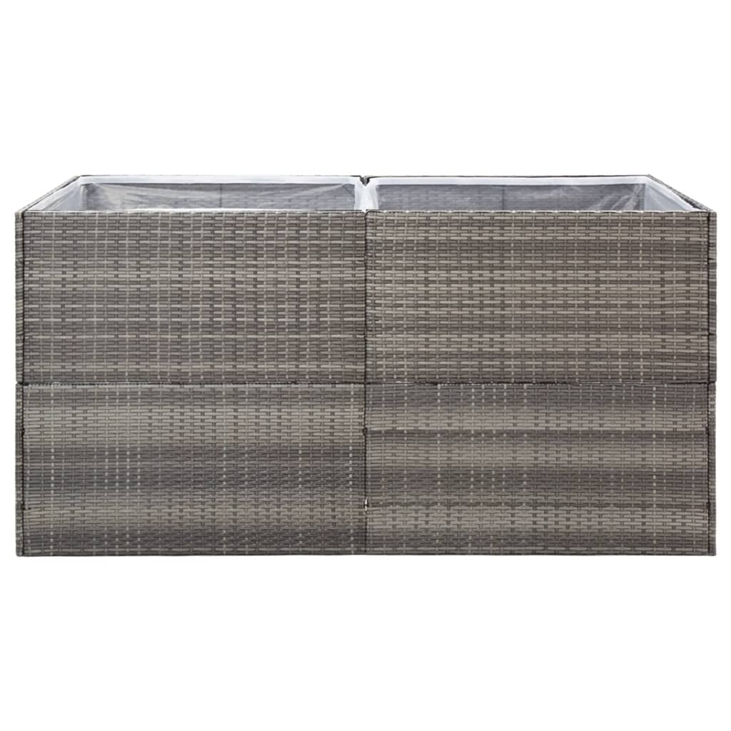 Vidaxl Donica Ogrodowa, Szara, 157X80X80 Cm, Rattan Pe