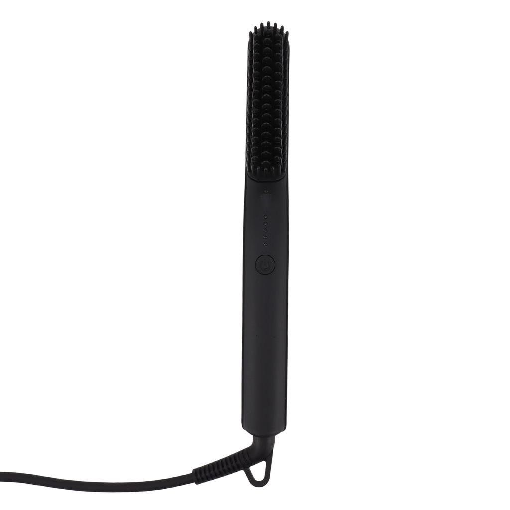 Electric Hair Straightener Brush Negative Ion Hair Straightener Styling Comb 100‑240V Black EU Plug