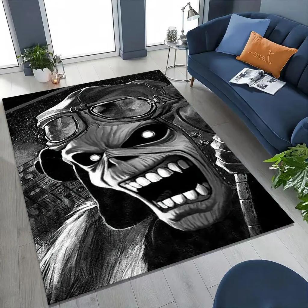 3D I-Iron-Maidens Music Band Art Carpet Rug for Bedroom Living Room Sofa Home Doormat Decor,Large Kids Non-slip Floor Mat