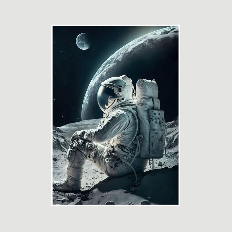 Astronaut Space Dreaming Poster Aesthetic White Paper Posters and Prints Wall Art Pictures for Living Room Bar Decoration Painting Home Decor