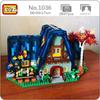 LOZ 1036 World Architecture Forest Spirit House Villa Home Tree Party Model Mini Blocks Bricks Building Toy No Box