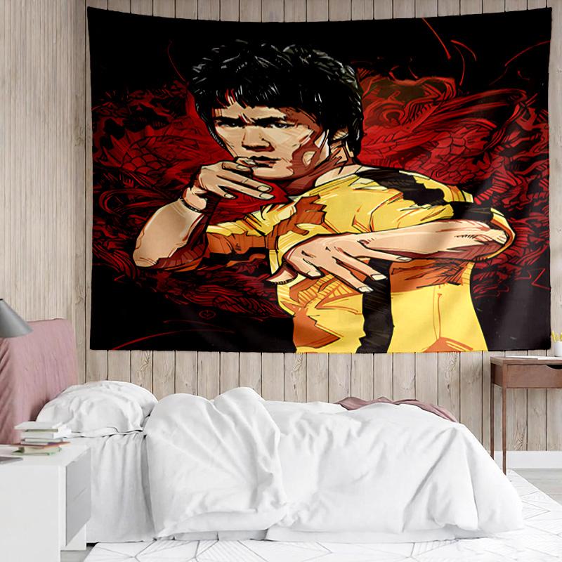 1PC Dynamic Bruce-Lee Pose Quick-Dry Tapestry, Unique Design Tapestry, Suitable for Bedroom,Livingroom, Playroom,Heartwarming Holiday Gifts