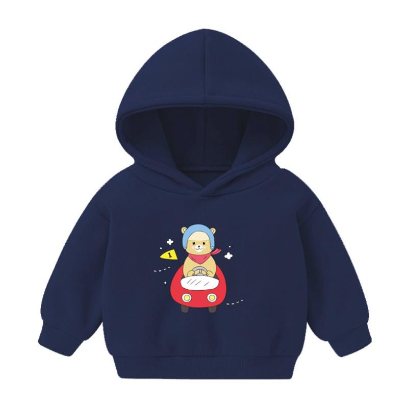 Детская толстовка с капюшоном с весенним мультяшным медведем для мальчиков и девочек