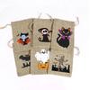 12 Styles Halloween Linen Storage Bag Halloween Horror Funny Pattern Candy Gift Packaging Bag Gift Storage