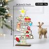 1pc Wooden Xmas Tree Ornaments Santa Claus Snowman 2026 Merry Christmas Home Decoration New Year Desktop Decor Navidad