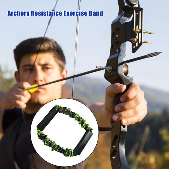 Archery Bow Strength Trainer 25/45/65 Lbs Resistance Exercise Band Arm Strength Training Archery Draw Release Stretch Band Training Aid