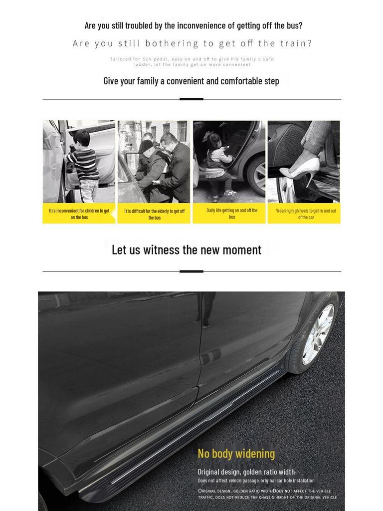 Black Diamond GLB Special Fixed Pedal Side Step for Mercedes-Benz Viano/Vito - One Piece Modification