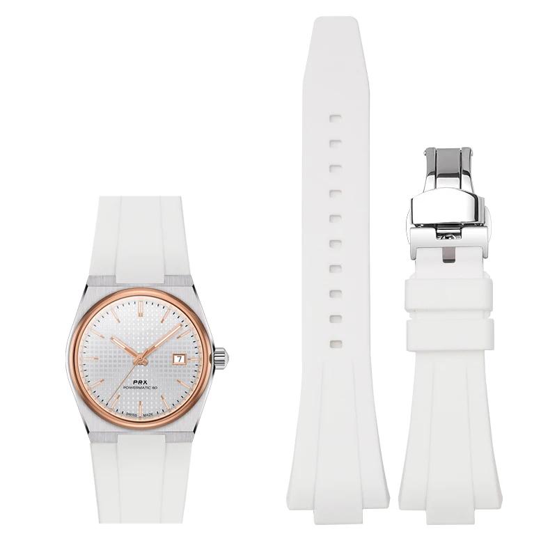 Silicone Strap for Tissot PRX 35MM/40MM Series Men Women Casual Fashion Replacement Rubber Strap + Quick Release Tools