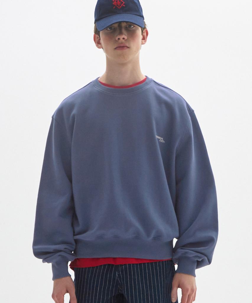 MOONSUN M.C Unisex, Logo Basic Sweatshirt / Blue