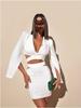 Chic European & American Women's White Long-Sleeve Dress Suit