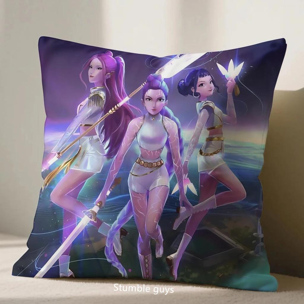 Anime Kpop Demon Hunters Cushion Cover Sofa 45X45cm Pillowcase Soft Fabric