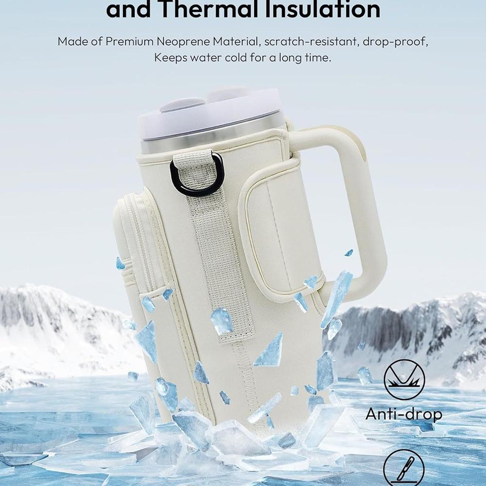 Чехол для бутылки с водой может быть защитным чехлом через плечо. Сумка-переноска для бутылки с водой с карманом для телефона, держатель для бутылки с регулировкой