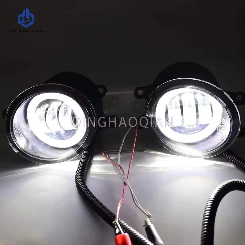 For Toyota Yaris Sedan Belta Vios 2007-2011 1Pair Car Fog Light LED Angel Eye DRL Daytime Running Lamp H11 12V High Bright