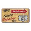 Сувенирный номерной знак Route 66, Винтажная металлическая автомобильная табличка 15x30см