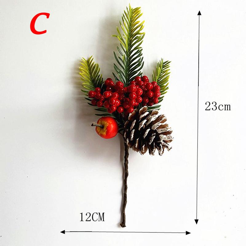 Искусственная Рождественская Елка Сосновые Ветви Рождественские Ягоды Для Рождества DIY Украшения для Венка Ноэль Настольные Украшения Детские Подарки