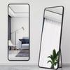 Minimalist Full-Length Floor Mirror: Aluminum Alloy, Wall-Mounted Design, Perfect for Living Room or Bedroom