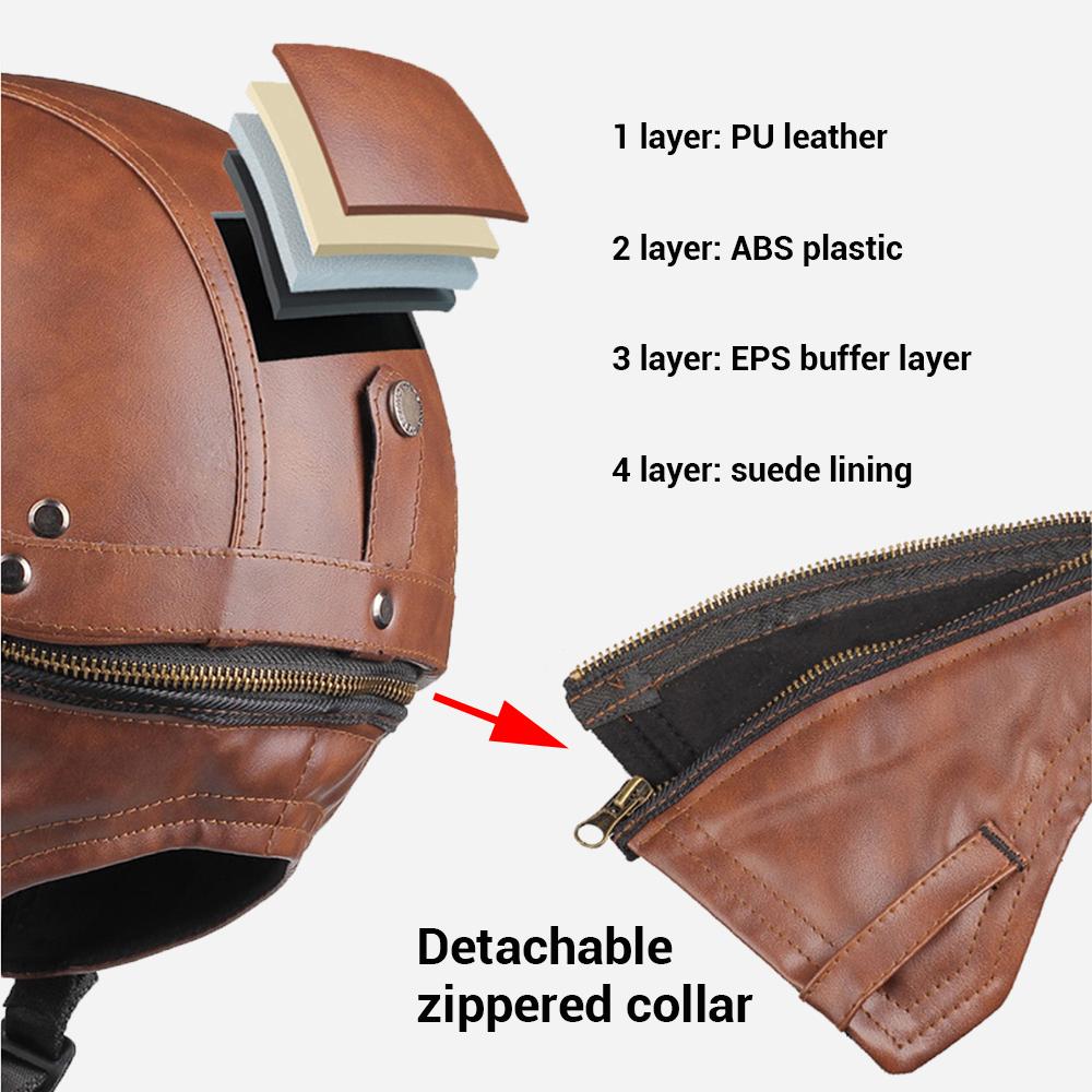 Летний мотоциклетный шлем из искусственной кожи, ретро мотоциклетный шлем, мото велосипедные шлемы для мотокросса с для мужчин и женщин Casco