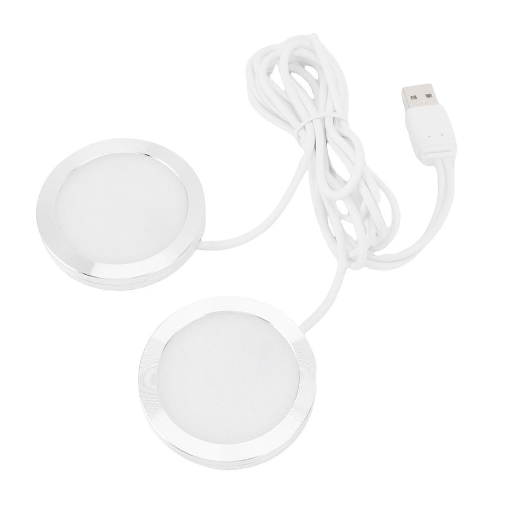 Dual Heads Round LED Spotlight Indoor Mini Ultra Slim 5V USB Under Counter Light Jewelry Display Lighting Model Display