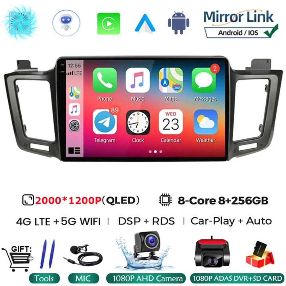 Android 14 Car Radio For Toyota RAV4 RAV 4 2013 2014 2015 2016 2017 Multimedia Player 4G Carplay GPS Stereo Head Unit Auto