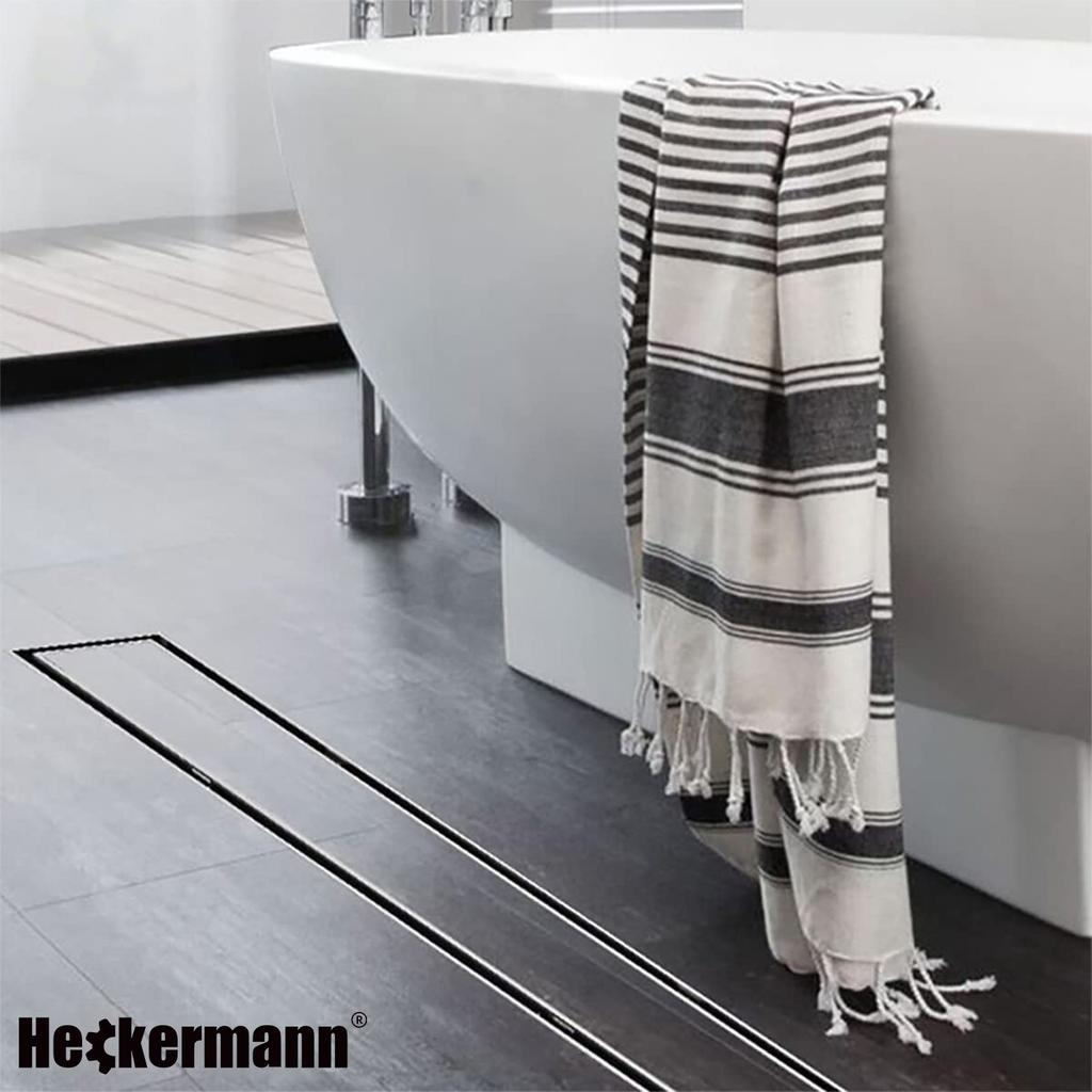 Heckermann linear floor shower drain 70cm Silver