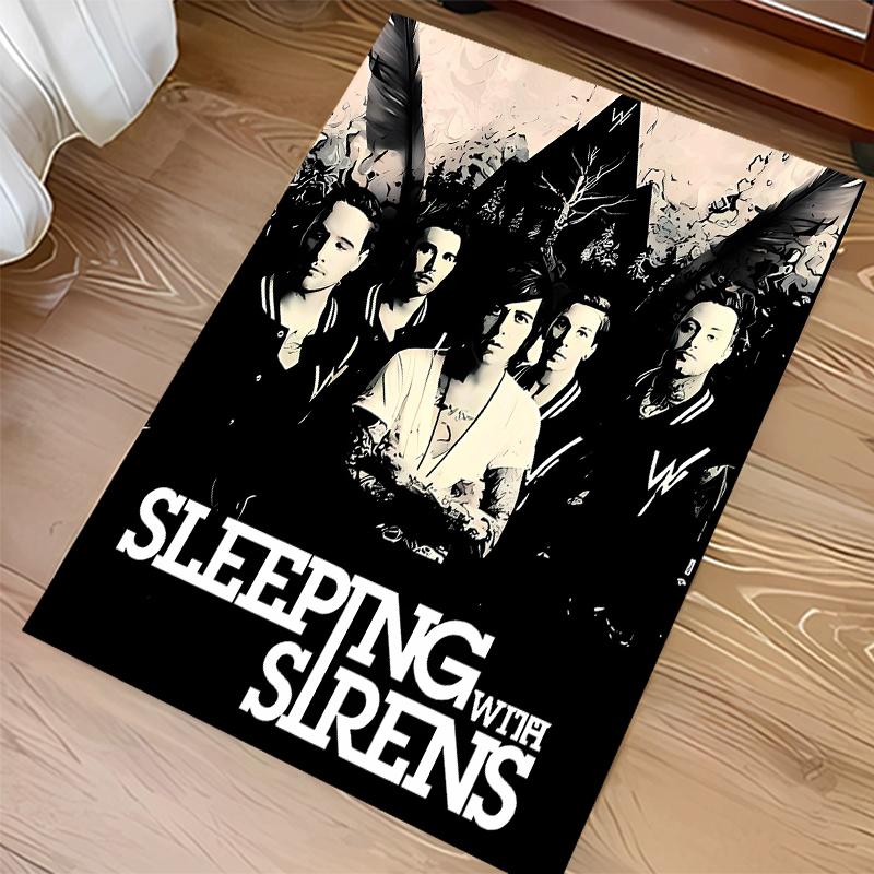1 шт. Ковер с принтом Sleeping With Sirens - Мягкий, Моющийся, Нескользящий Коврик для Помещений под Офисные Стулья, Гостиную, Домашний Офис, Декоративный Ковер