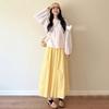 Yellow Skirt for Women In Spring and Autumn New High-waist Casual Mid-length Style Slim and Gentle Small Long Skirt