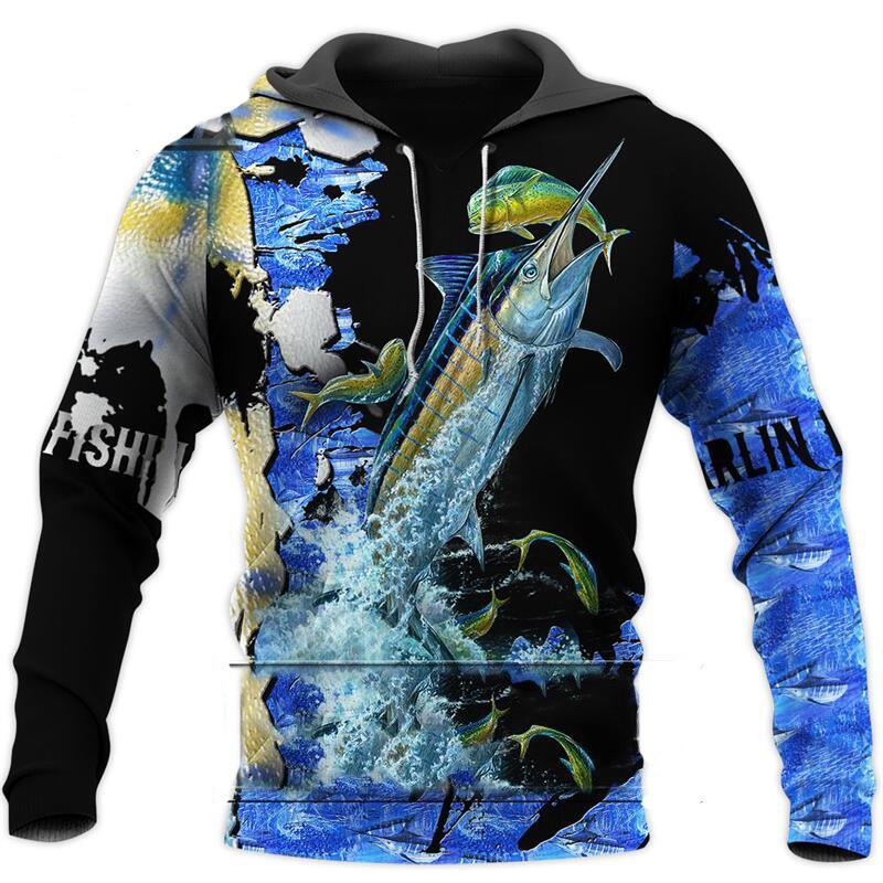 Autumn New 3D Digital Print Air Layer Animal Hoodies Men Sport Casual Fashion No Velvet Added Hooded Sweater