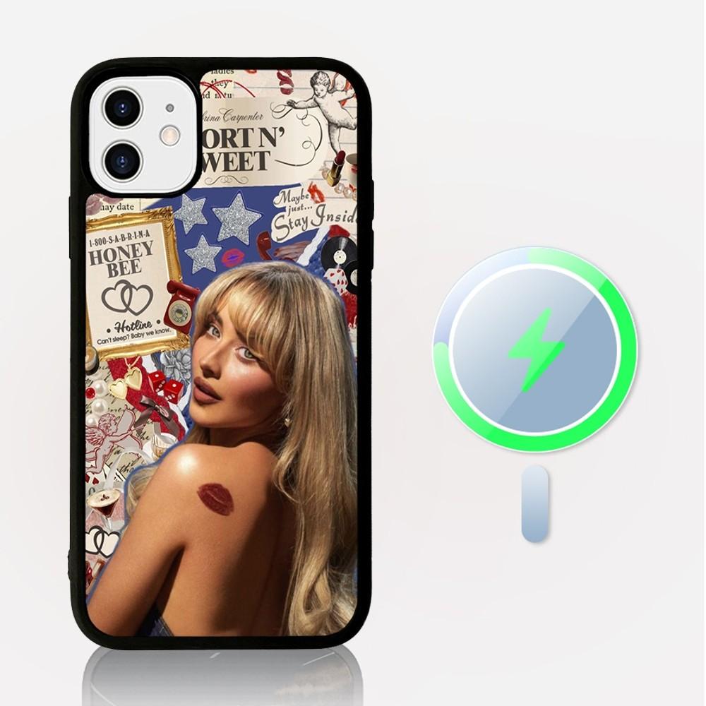 Чехол для телефона Singer S-Sabrina C-Carpenter Магнитный беспроводной чехол Magesafe для iPhone 16 11 12 13 14 15 Pro Max Plus Mini
