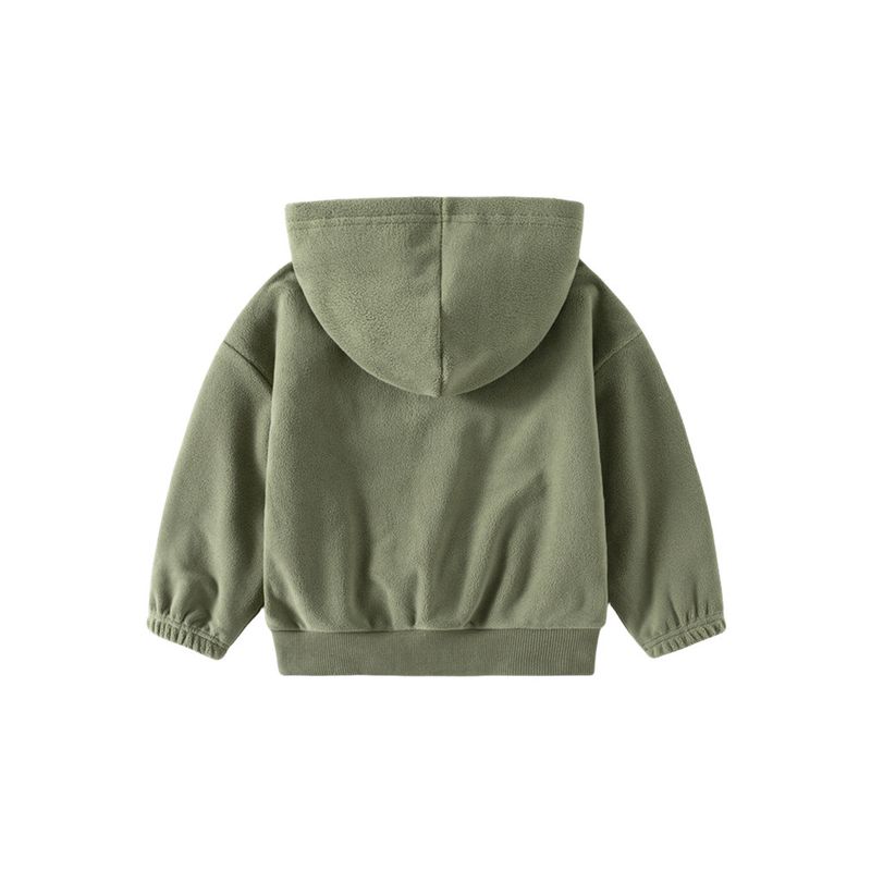 Kids Fleece Hooded Jacket Autumn and Winter Children's Clothing Boys' Bear Zip-up Shirt Boys' Double-Sided Polar Fleece Hoodie