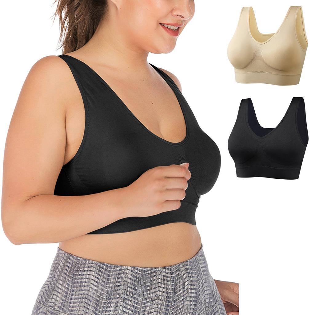Women's Solid Color Plus Size Sports Bra No Steel Rim Yoga Underwear