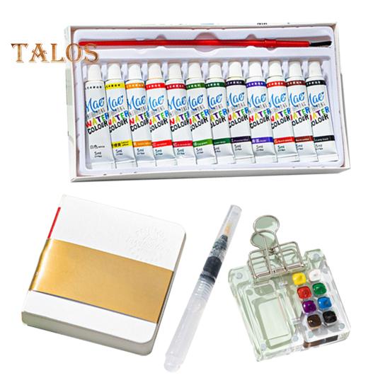 Мини-коробка для акварельных красок Pocket Artist Travel Set 8/15-цветная палитра из орехового дерева с металлическим зажимом Портативная акварельная ручка