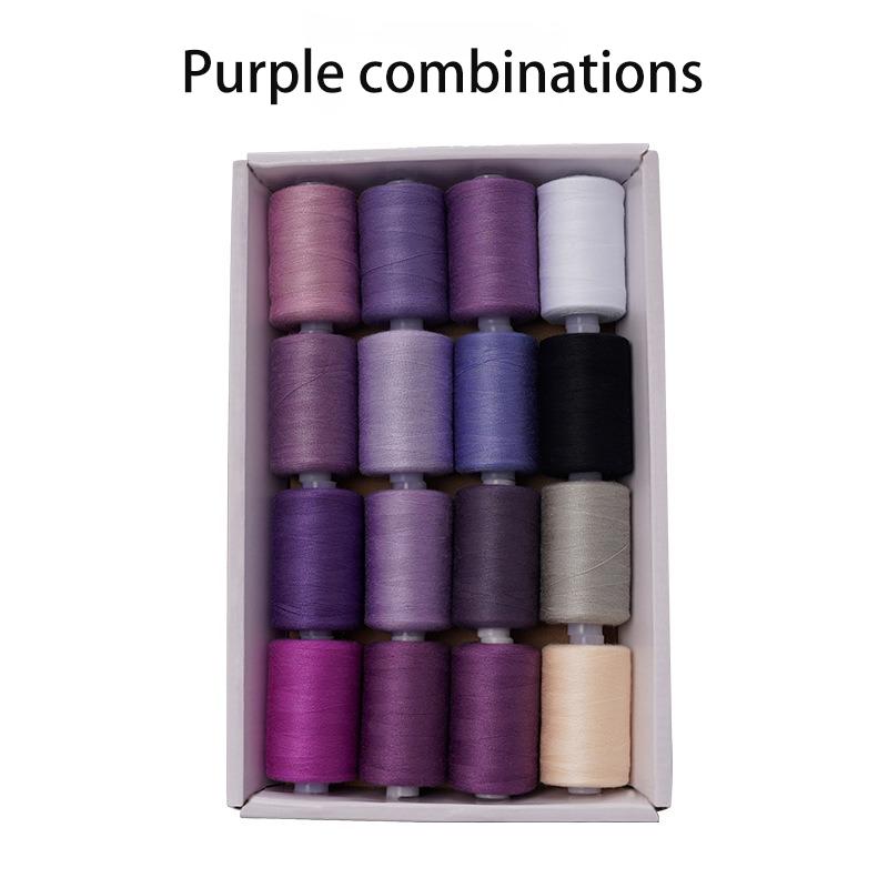 16 цветов, комбинированная нить для ручного шитья, цвет 1000 ярдов, нитки для швейной машины, набор ниток DIY 402 из полиэстера