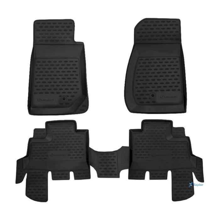 Tapis De Sol En Caoutchouc 3D - J&J AUTOMOTIVE - Jeep Wrangler 2007-2018 - Noir - Sur Mesure - Antidérapant