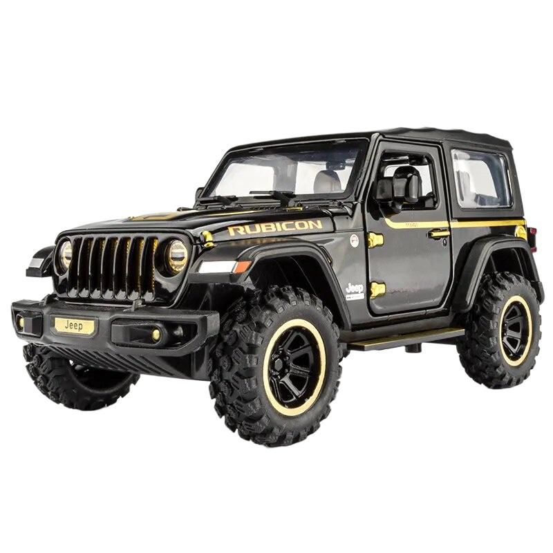 1/32 Scale Wrangler Off-Road 7 Door for Wrangler Diecast Toy Car Model, Metal Alloy Vehicle for Kids Boys Girls Adults, Doors Open, Light