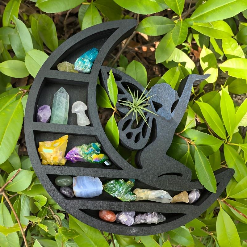 Кристальная Деревянная Полка Луна Полка для Дисплея Кристаллов Плавающая Полка Полка для Кристаллов Полка Полумесяц ЛунаФея