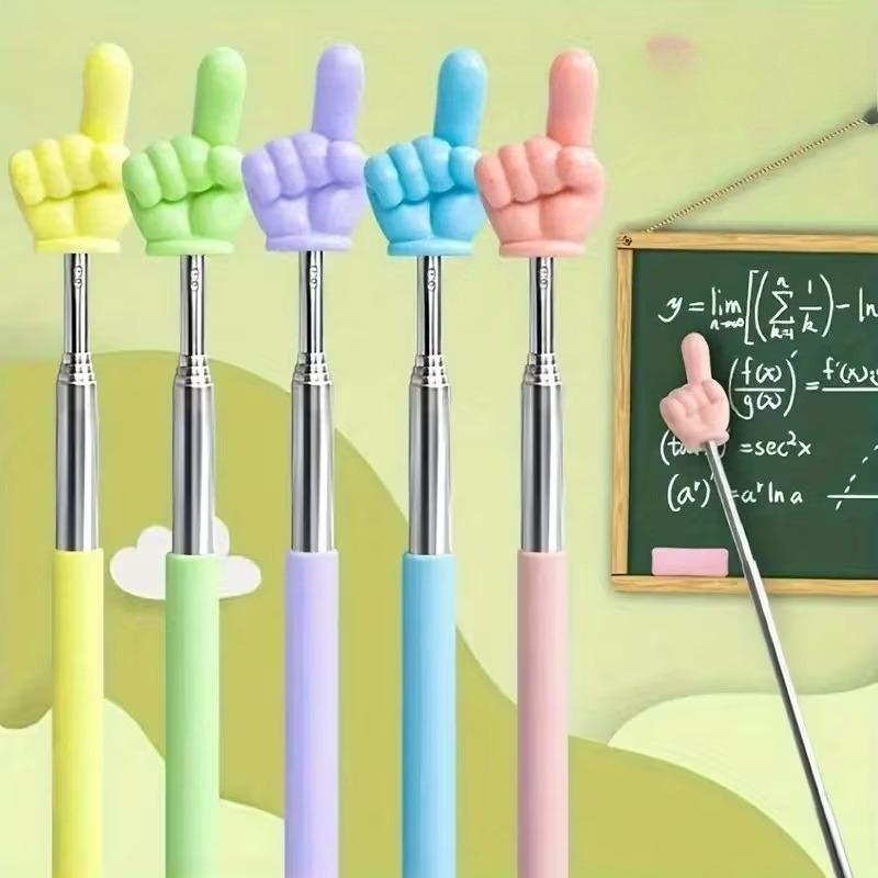 1pcs Retractable Dual-Hand Teaching Tool Guiding Students Reading Pen Finger Pointer Stick