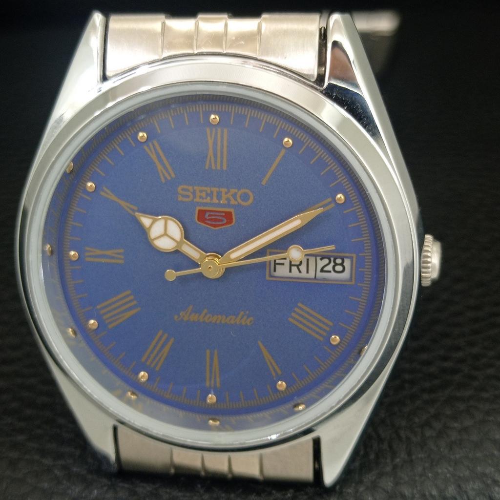 ВИНТАЖНЫЕ ОТРЕМОНТИРОВАННЫЕ МУЖСКИЕ АВТОМАТИЧЕСКИЕ ЧАСЫ SEIKO 5 6309A ЯПОНИЯ СИНЕГО ЦВЕТА ЦИФЕРБЛАТА a442143-7