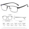 Anti-Blue Light Myopia Glasses Finished Business Men Women Metal Square Prescription Eyeglasses Diopter 0 -0.5 To -6.0 Oculos