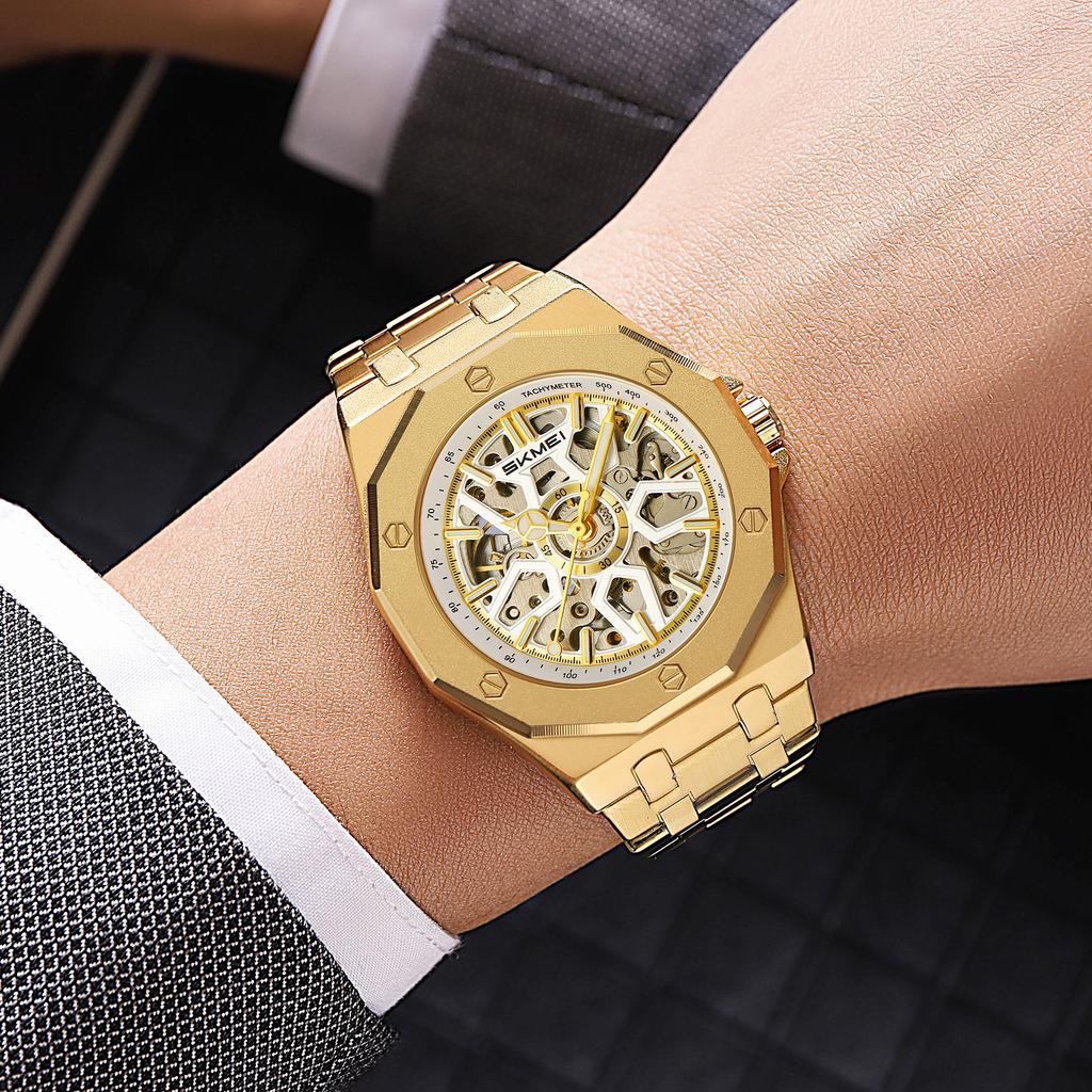 Mechanical Sport Design Bezel Fashion Watch Mens Watches New Montre Homme Clock Men Automatic Skeleton