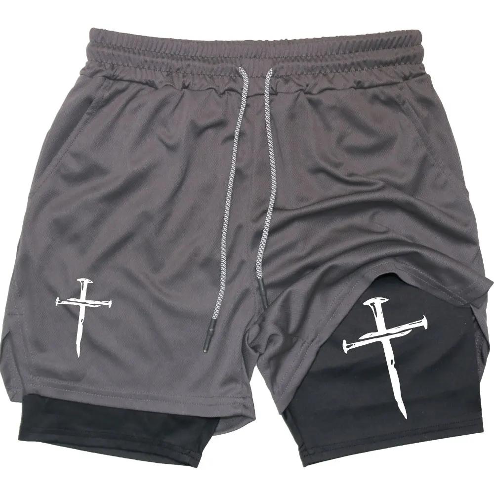 Спортивные шорты Y2K 2 в 1, сетчатые, быстросохнущие, спортивные шорты для фитнеса, тренировки, двухслойные, летние шорты для занятий доской