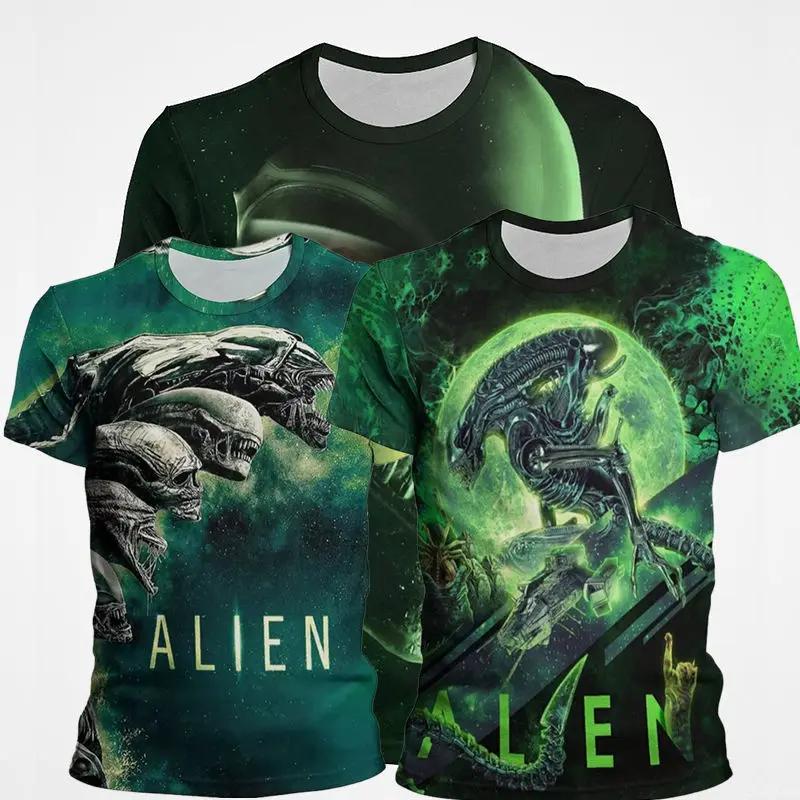 Movie Alien Mutation 3D Printed T-shirt Men's Fashion Hip Hop Trend Short Sleeve Top Cartoon Anime Role Playing Costume
