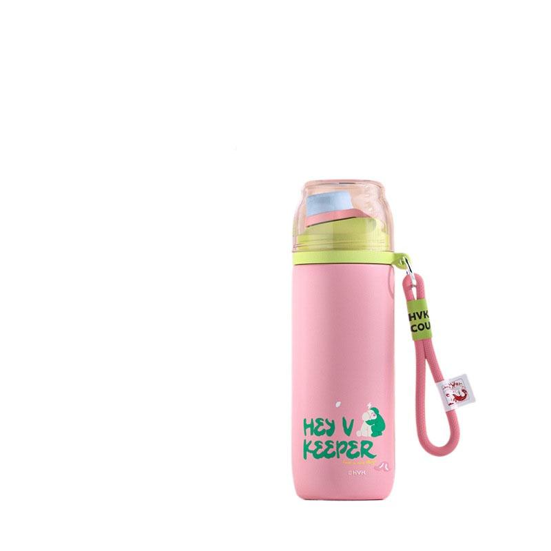 HVK Cute High-Value Thermos for Children And Students Small Cover Bowl Direct Drinking Insulated Water Bottle for Primary School