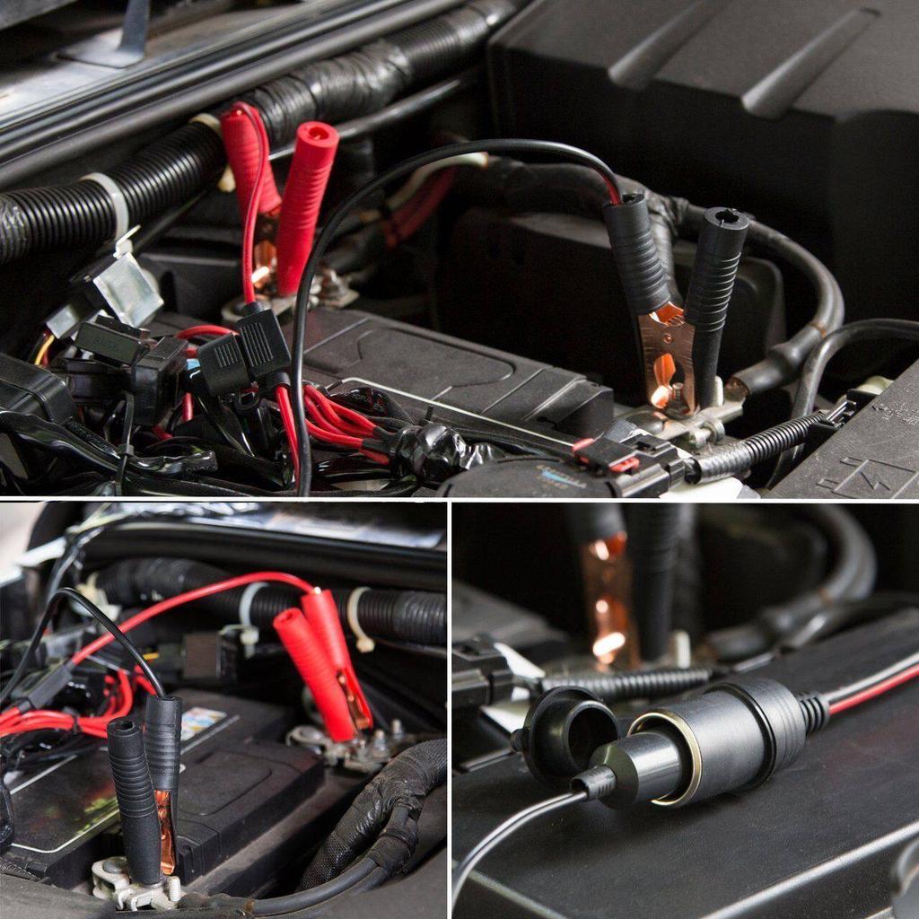 12 В/24 В автомобильная розетка для аккумулятора с зажимом типа «крокодил» и 3 шт. предохранителем