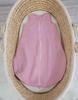 Rounded muslin sleeping bag for children S 0-6 months summer TOG 1.0 - pastel pink