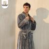 Мужской фланелевый длинный халат для сна
