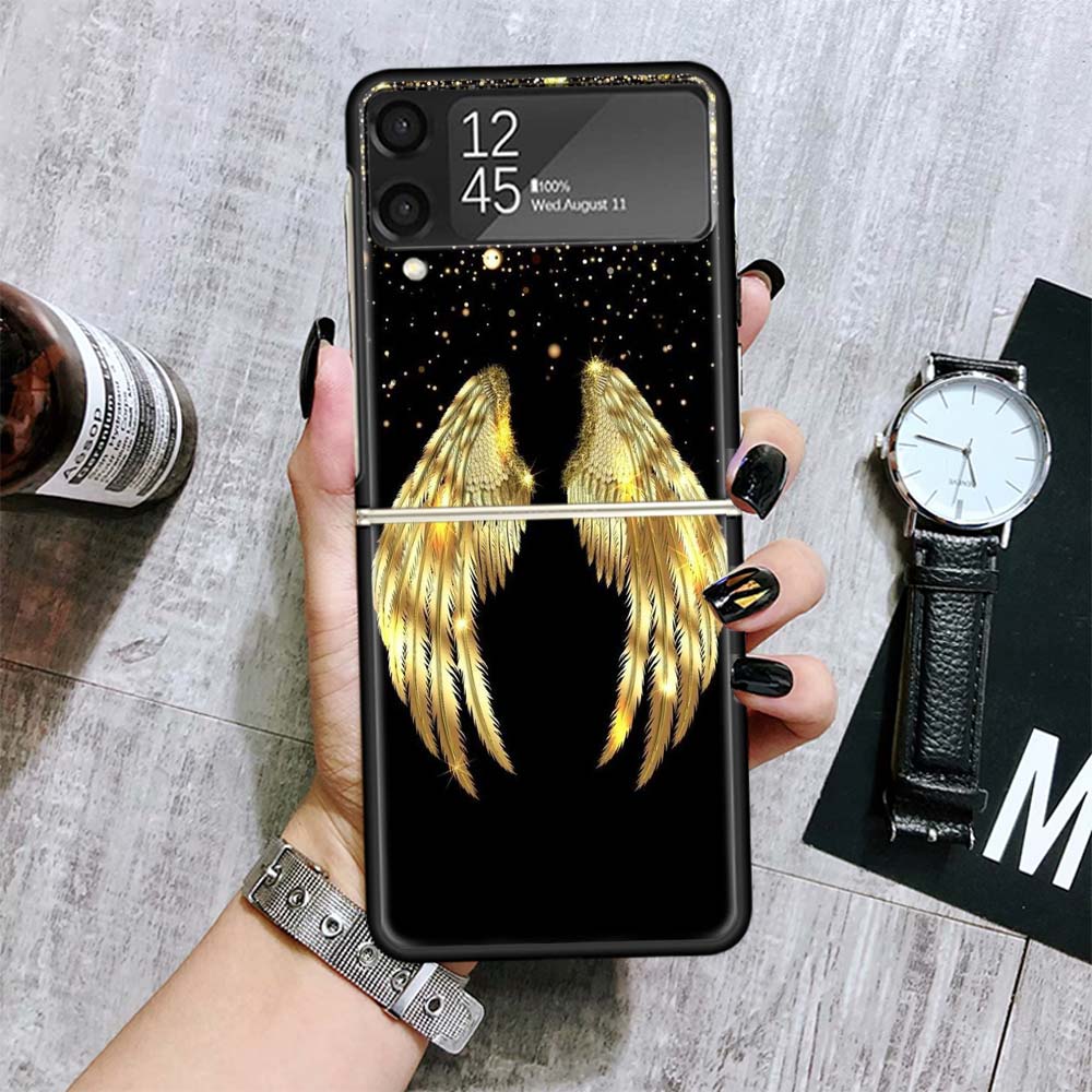 Чехлы с перьями Ангельские Крылья для Samsung Galaxy Z Flip 4 5 6 7 3 Z Flip7 Flip6 Flip4 Flip5 Flip3 5G Жесткие Ударопрочные Fundas Чехол Ga
