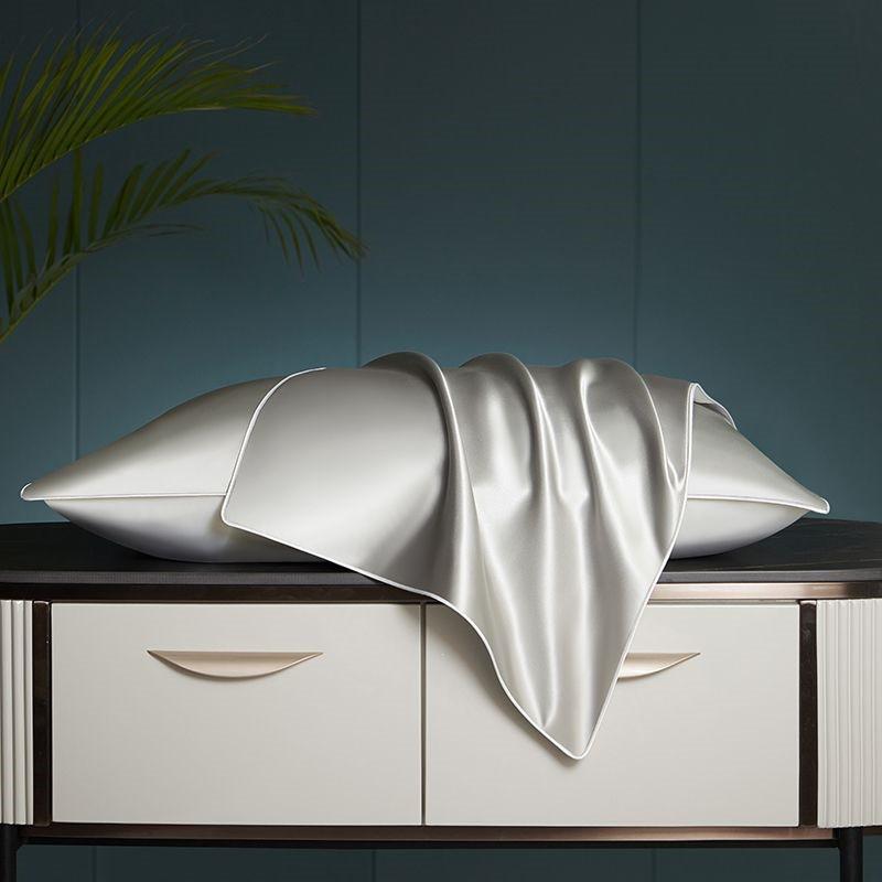 Silk Pillowcase 100% Mulberry Anti-Bacterial Anti-Dust Mite Hair Care Luxury Home Bedding Single Pair