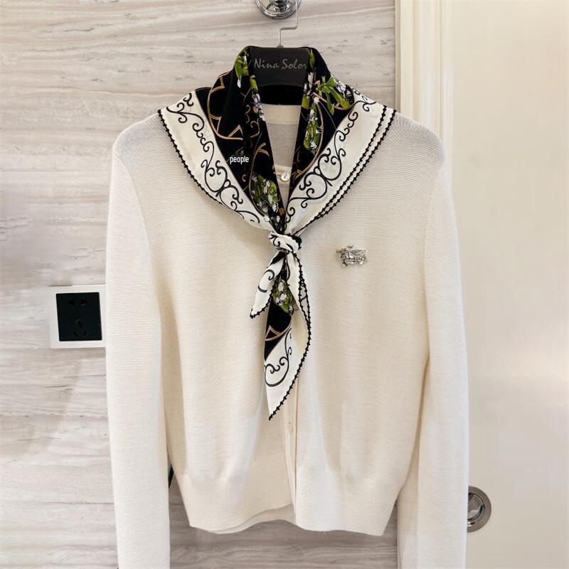 NINA SOLOR Lily of the Valley Vine Silk Scarf